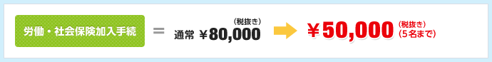 ￥50,000(税抜き)(5名まで)